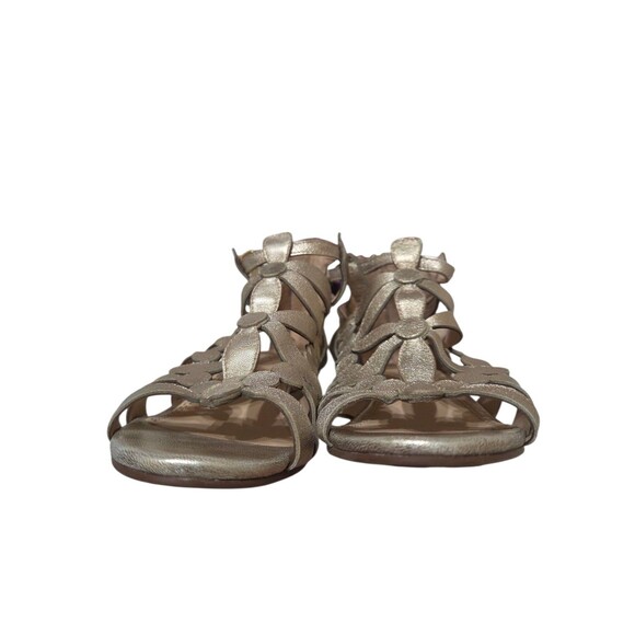 Tory Burch Emerson Metallic Platinum Shoes Women's 5.5 Wedge Dust Bag SH.1 - Picture 6 of 10